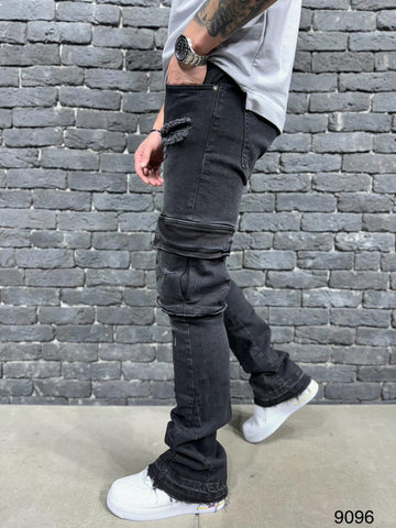 Jeans Cargo Flare Black