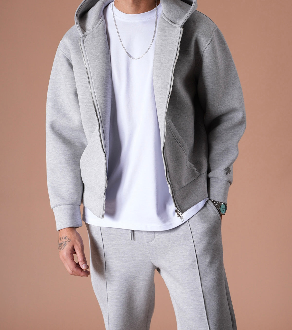 Ensemble Casual Gris Zip