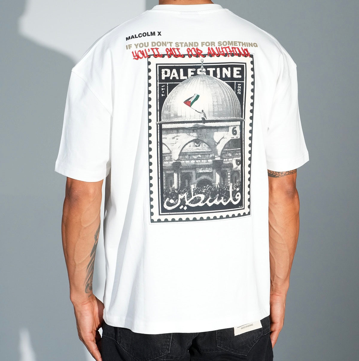 T-shirt Palestine Blanc
