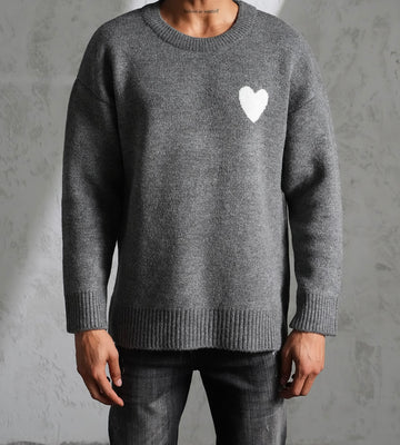 Pull-over Cœur Gris