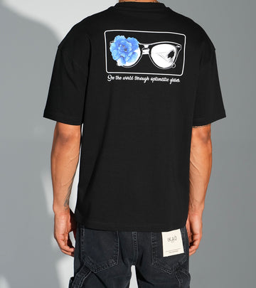 T-shirt Lunettes Flowers Noir